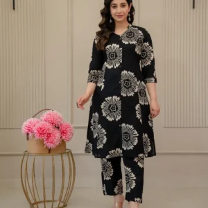 CHANDRA PHOOL COTTON A-LINE CO-ORD SET